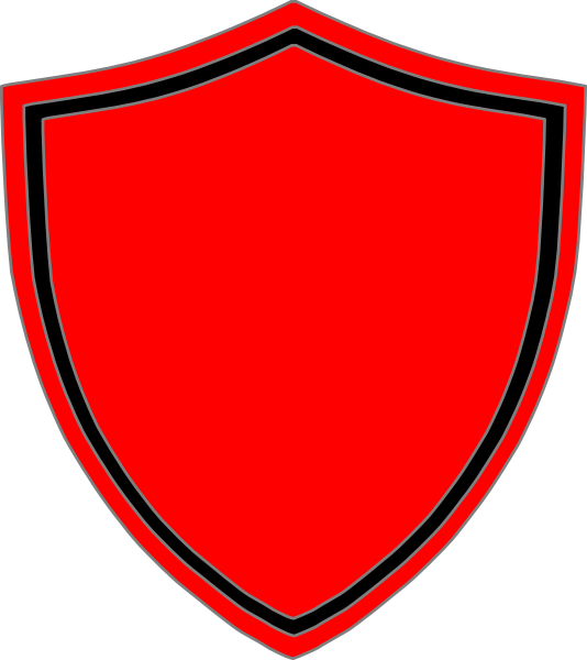 Red Shield With Black Border Clip Art - vector clip ...