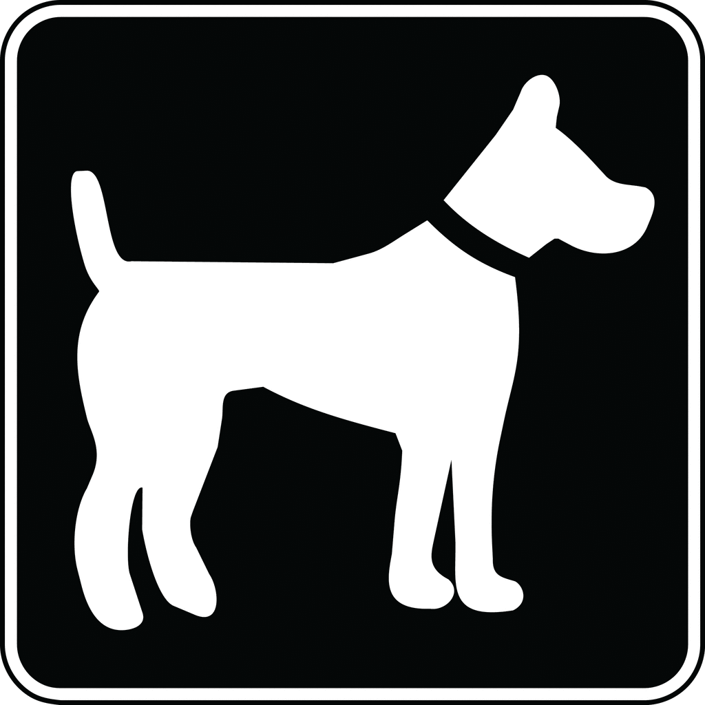 Simple dog clipart black and white