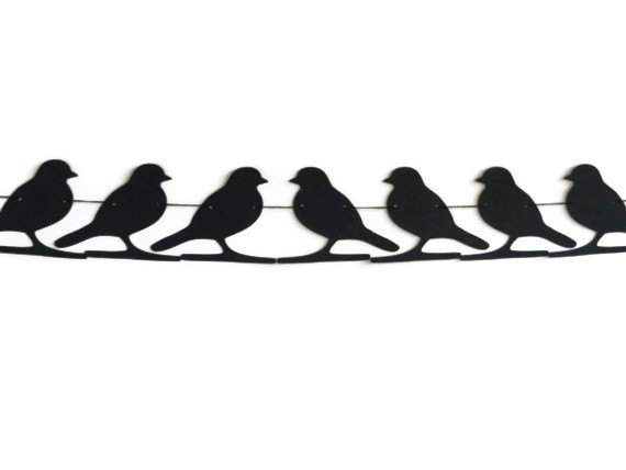 Birds on a Wire Black Bird Banner Bird Lover by ThePaperLake