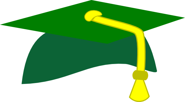 Green Graduation Cap clip art - vector clip art online, royalty ...