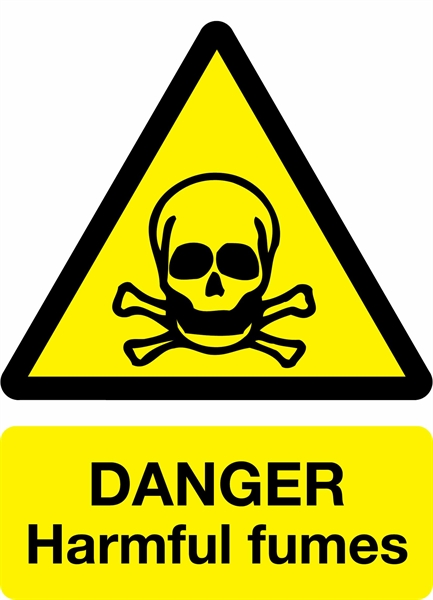 Warning Harmful Fumes Warning/Safety Sign 400 x 300mm Self ...