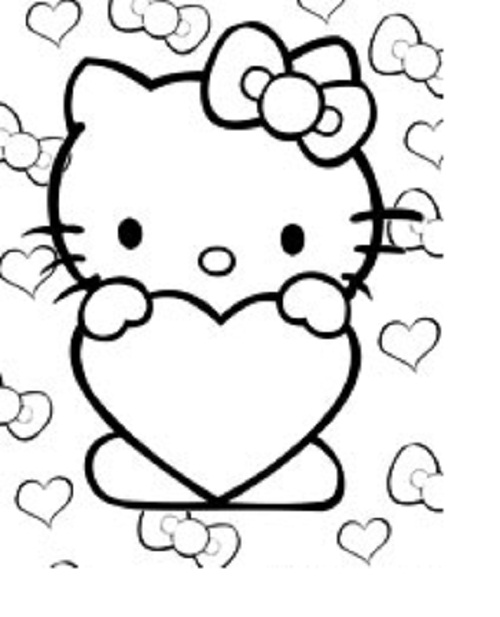 Free Hello Kitty Coloring Pages Heart