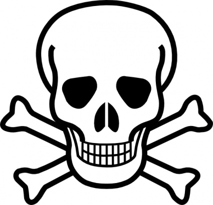 Skull and Crossbones Large Pink vector, free vector graphics
