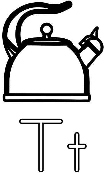 The Letter T - Coloring Page for Kids - Free Printable Picture