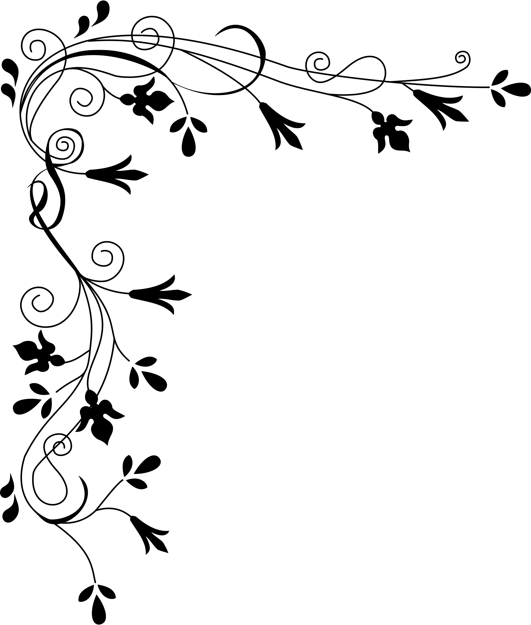 Black Flower Border
