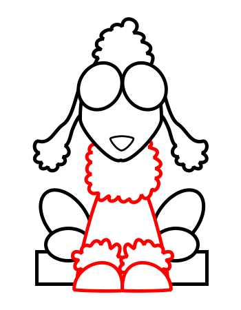 Drawing a cartoon poodle