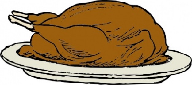 Turkey On A Platter clip art | Download free Vector