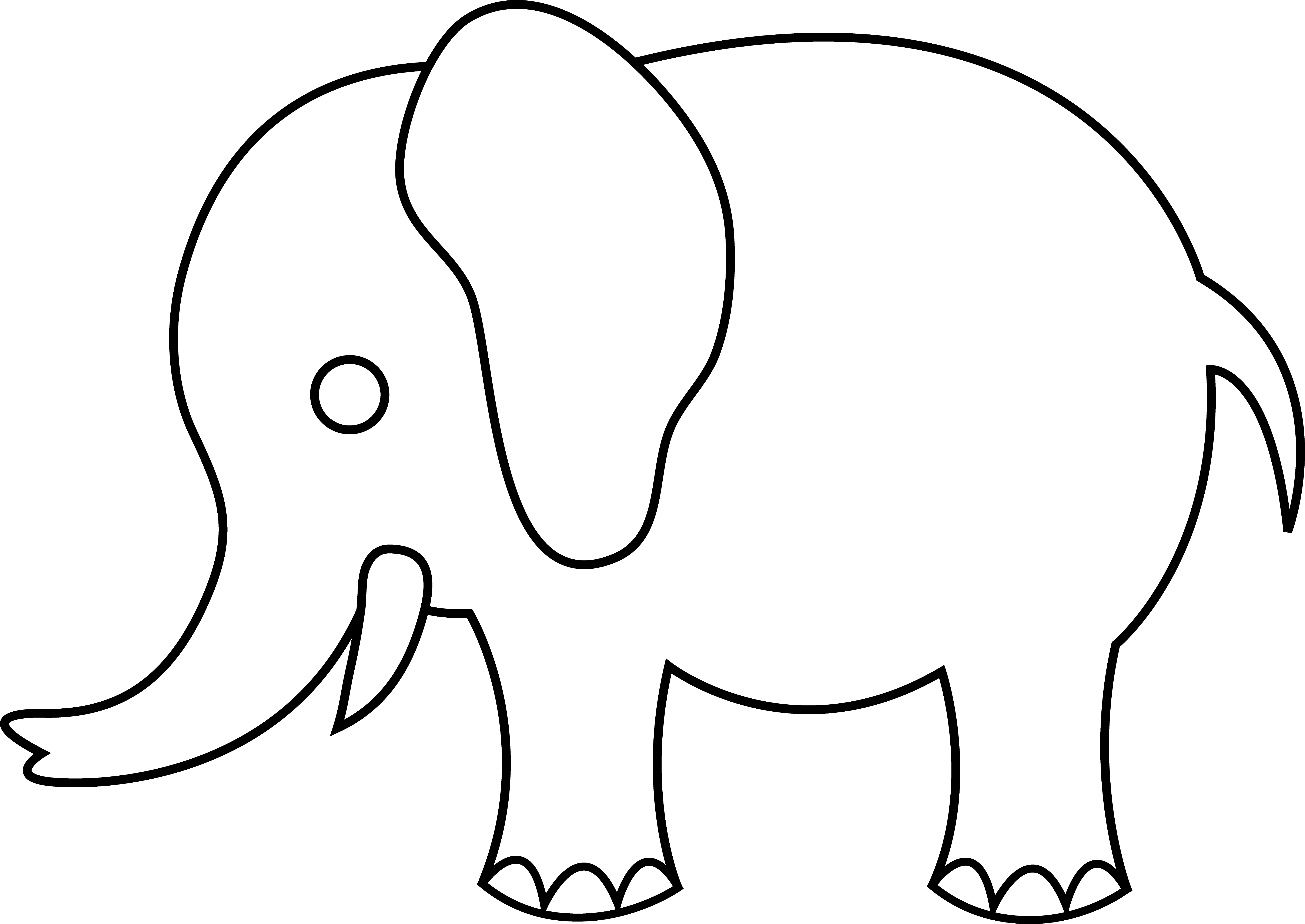 Baby Elephant Outline