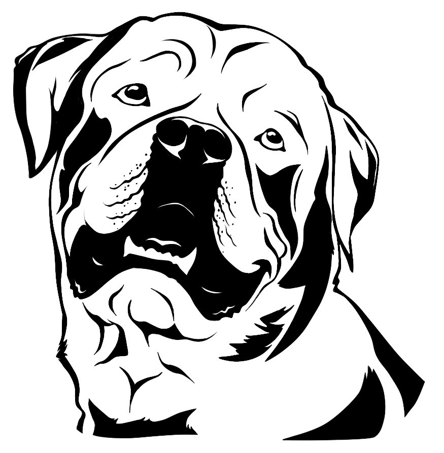 Rottweiler head silhouette clipart