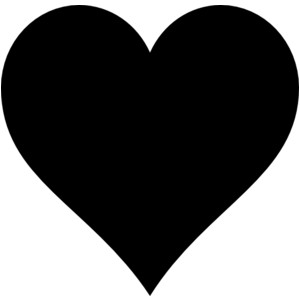 Small black heart clipart