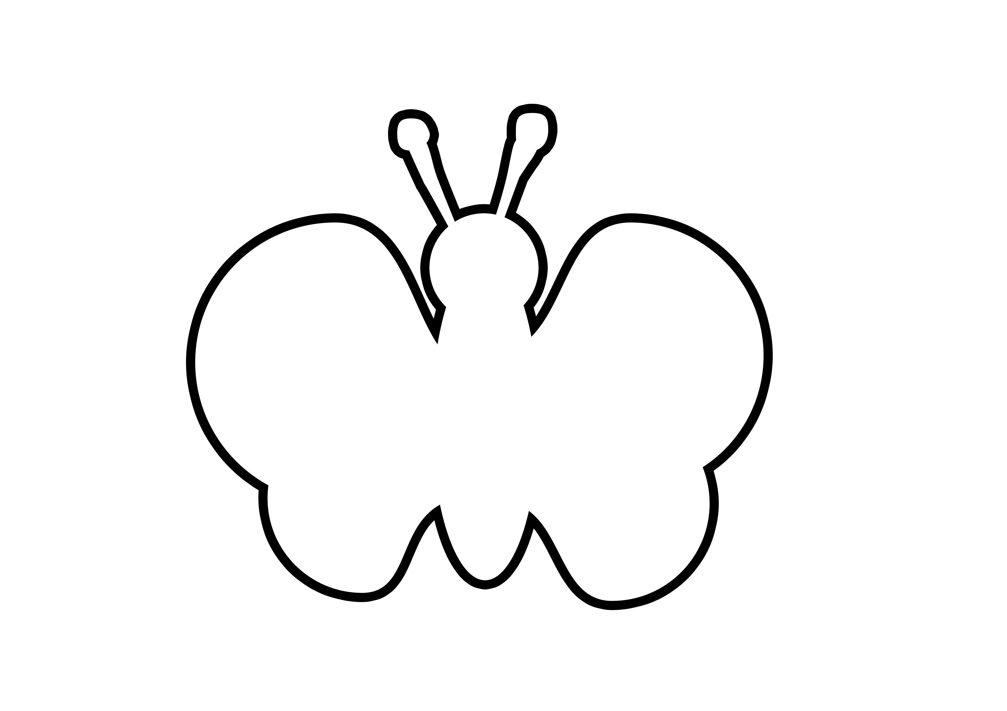 Butterfly outline free butterfly stencil monarch outline and ...