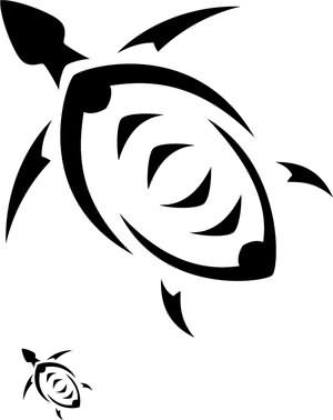 Trendy Turtle Tribal Tattoo