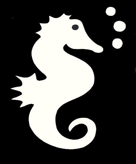 Sea Horse with bubbles Stencil