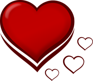 Red Stylised Heart with Smaller Hearts - vector Clip Art