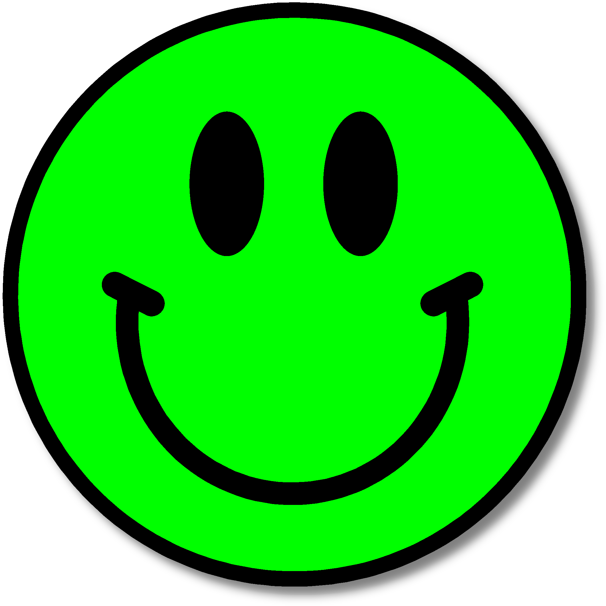 Green happy face clipart