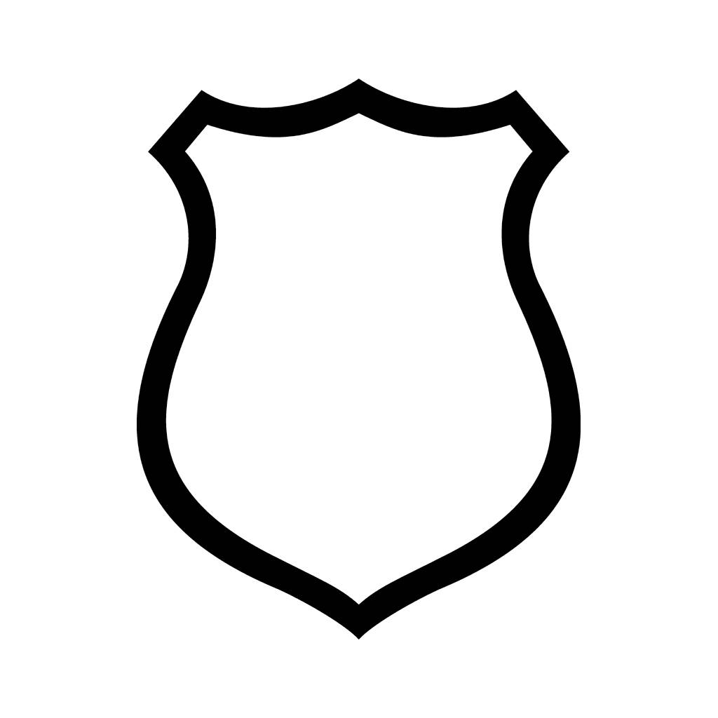 Police badge outline clipart