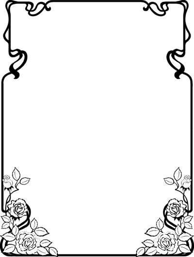 Fireworks border black and white clipart