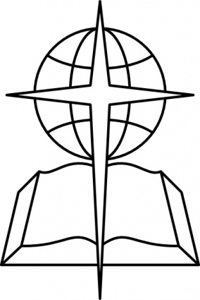 Outline Cross Open Book Bible Religious Southern Convention ...