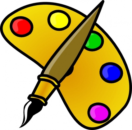 Download Painter Color Palette With Brush Cartoon clip art Vector Free