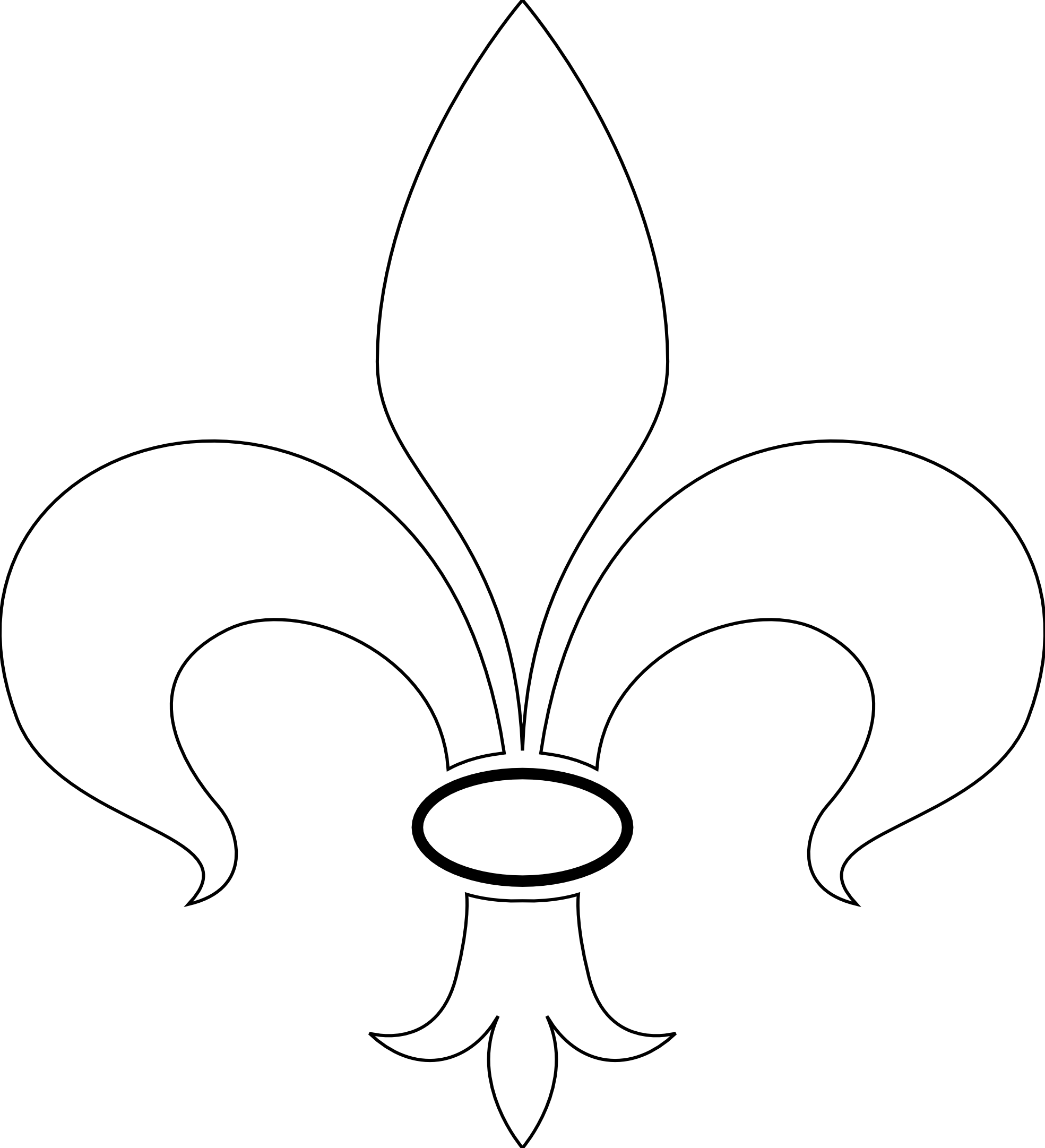 lemmling Fleur de Lys black white line art ...