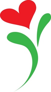 Red Rose Clipart Image - Red rose with a heart shaped flower