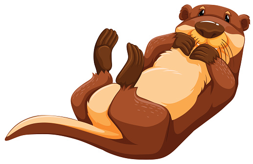 Clip Art Of A Otters Clip Art, Vector Images & Illustrations