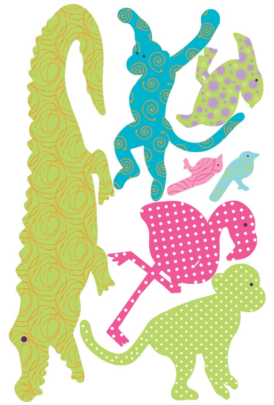 Animal Silhouettes (Colors) Peel &amp; Stick Giant Wall Decals ...