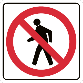 GRAPHIC NO PEDESTRIAN SYMBOL) - Jendco Safety Supply