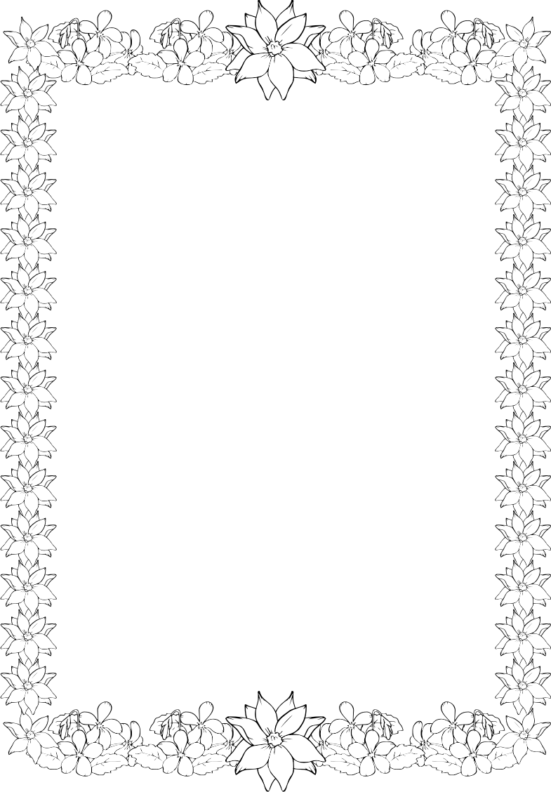Flowers frame in black and white