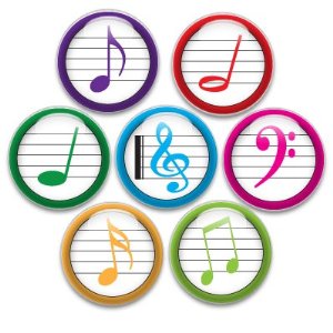 Decorative Push Pins 7 Small Music Notes: Office Products