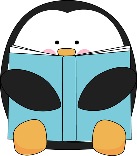 Penguin Reading a Book Clip Art - Penguin Reading a Book Image ...