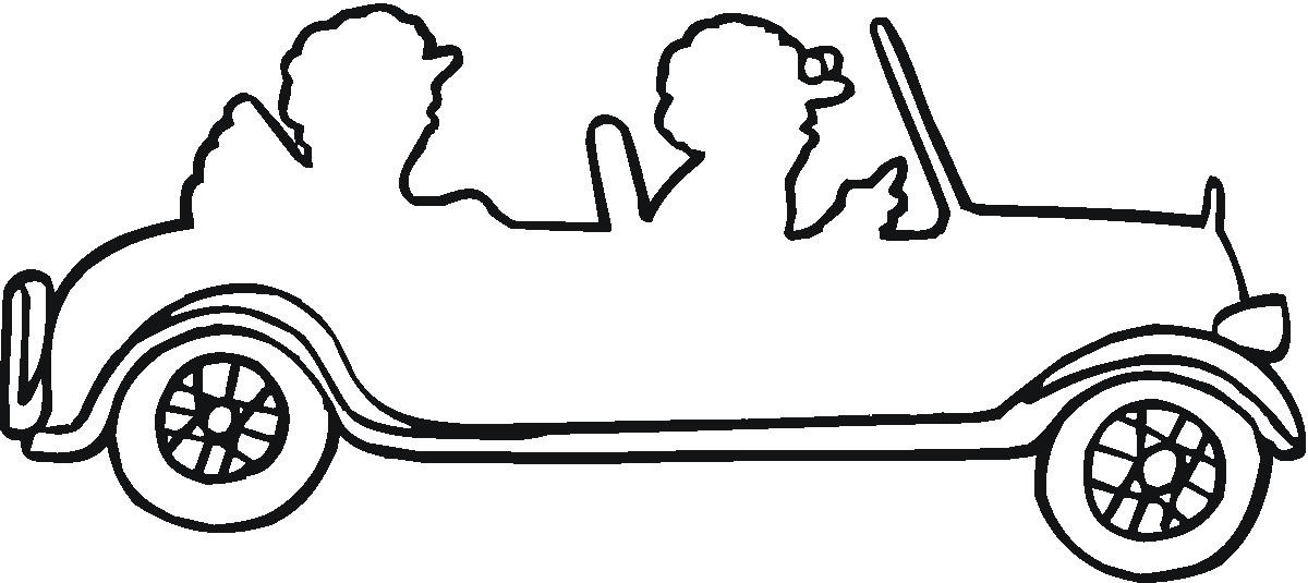 Couple in a Car Outline Coloring Online | Super Coloring