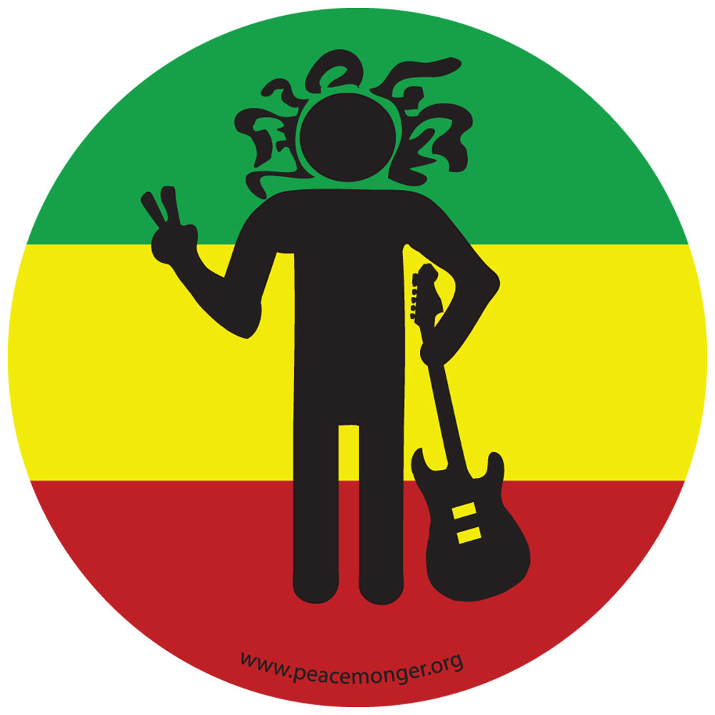 Rasta Man Peace Sign Full Color Mini Sticker
