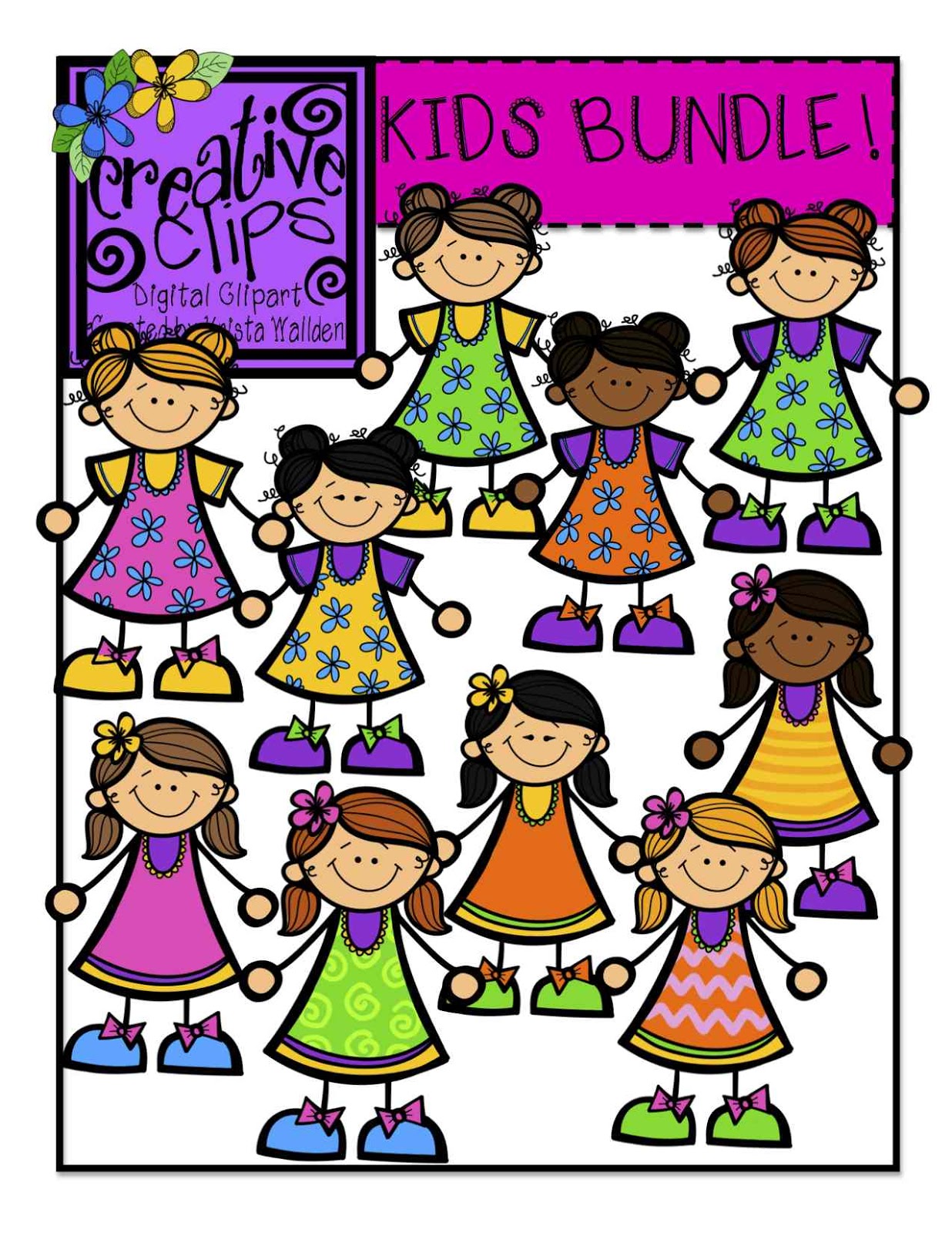 The Creative Chalkboard: Free School Bus Clipart and KIDS Bundle ...