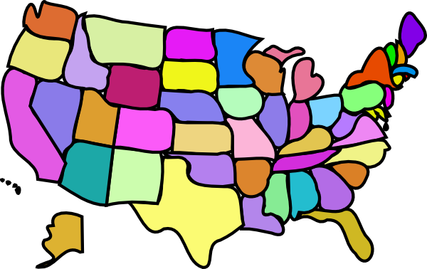 Us map cartoon clipart - ClipartFox