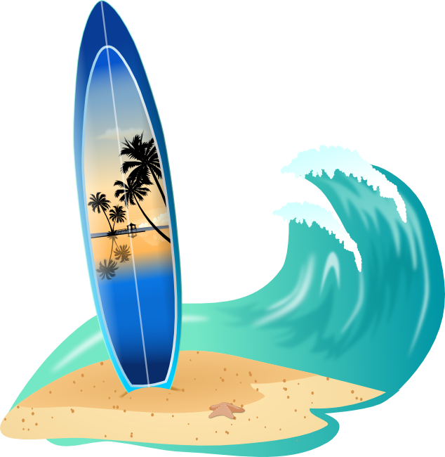 Cartoon surfboard clipart