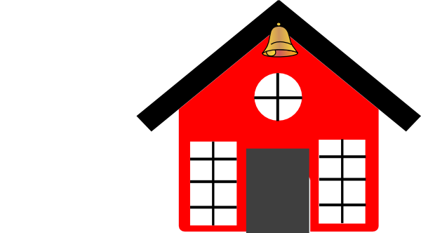 Red School House With Bell clip art - vector clip art online ...