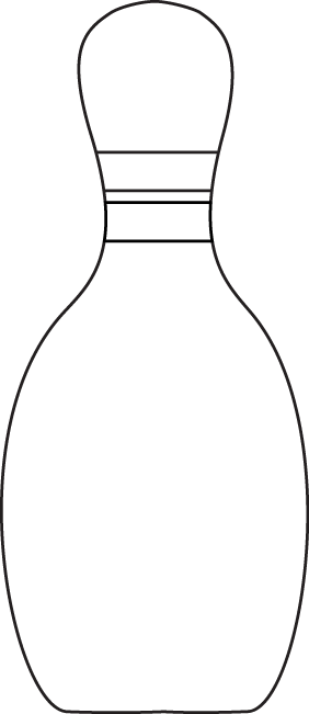 Black &amp; White Bowling Pin Clip Art - Black &amp; White Bowling Pin Image