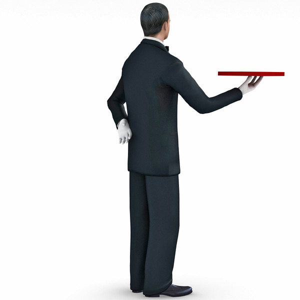 3d waiter 3 man model