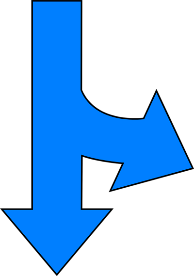Blue Down Arrow
