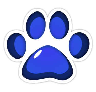 Ooh, shiny! Paw Print - Blue" Stickers by Autophobicat | Redbubble
