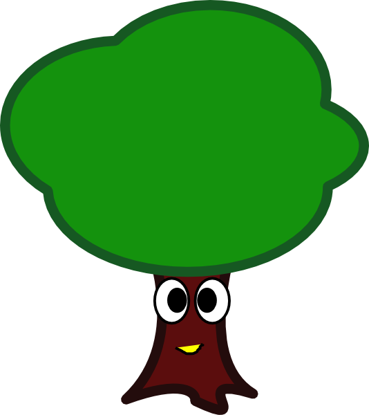 cartoon trees with faces