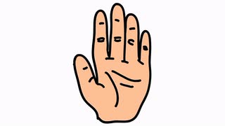 palm hand icon cartoon illustration hand drawn animation ...
