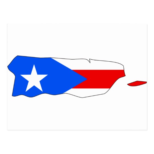 Puerto Rico Flag Map Postcard | Zazzle