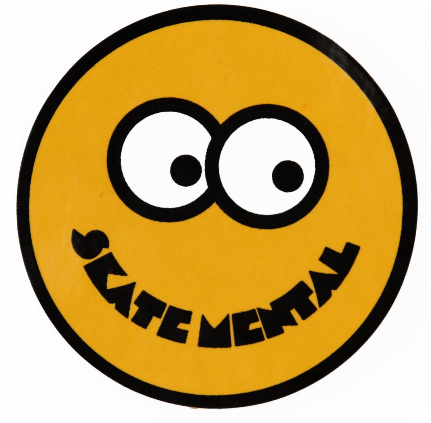 Skate Mental Smiley Face 2.5" Sticker - yellow - Skate Shop ...