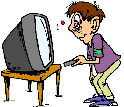 Watching tv watching television 2 clipart