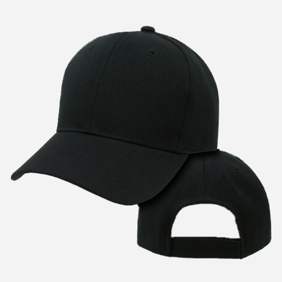 Black Plain Blank Adjustable Golf Tennis Baseball Solid Ball Cap ...