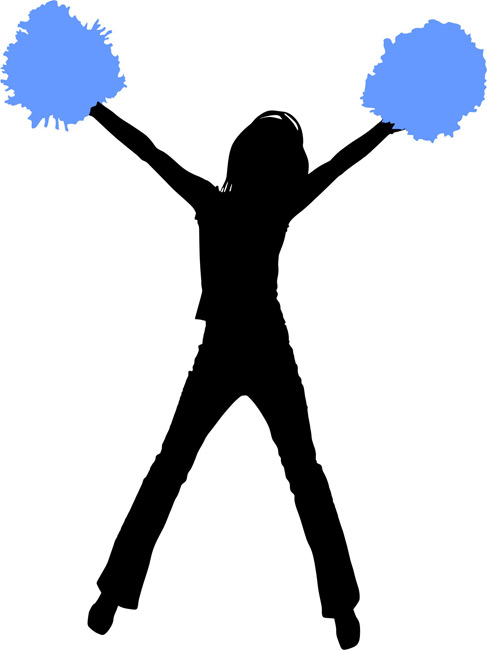 Cheerleader 01 Silhouette Stencils - stencilease.