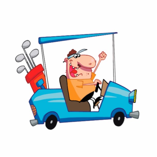 funny golfer in golf cart cut out | Zazzle.