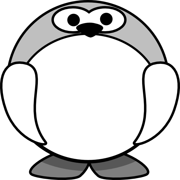 Pinguin Hitam Putih clip art - vector clip art online, royalty ...